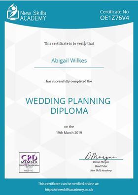 J.A.B.S Event Hire, Abigail Wilkes Wedding Planner Award 2019