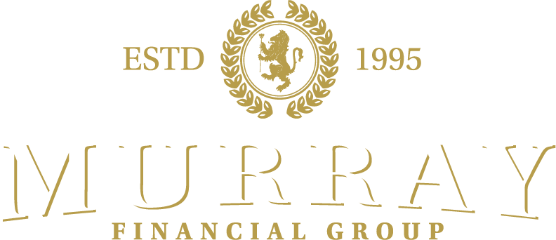Murray Financial Group gold logo with laurel crest and “ESTD 1995” on white background