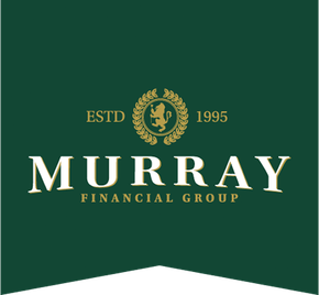 Murray Financial Group logo in gold on dark green background, with ESTD 1995 above.
