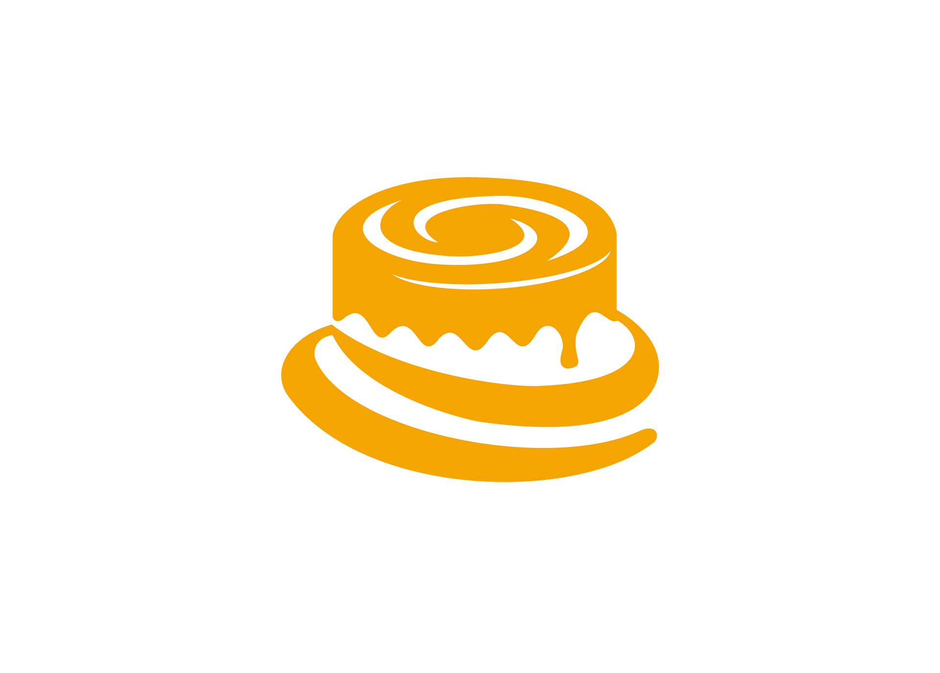 Cake Inn Bestsellers A yellow icon of a cake on a white background