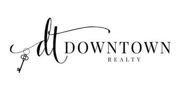 A red and white logo for rise realty