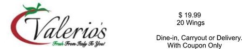 Menu | Erie, PA | Valerio’s Italian Restaurant &amp; Pizzeria