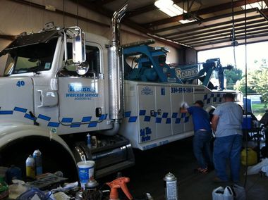 Preparing Tow Truck — Roxboro, NC — Brann’s Wrecker Service Inc