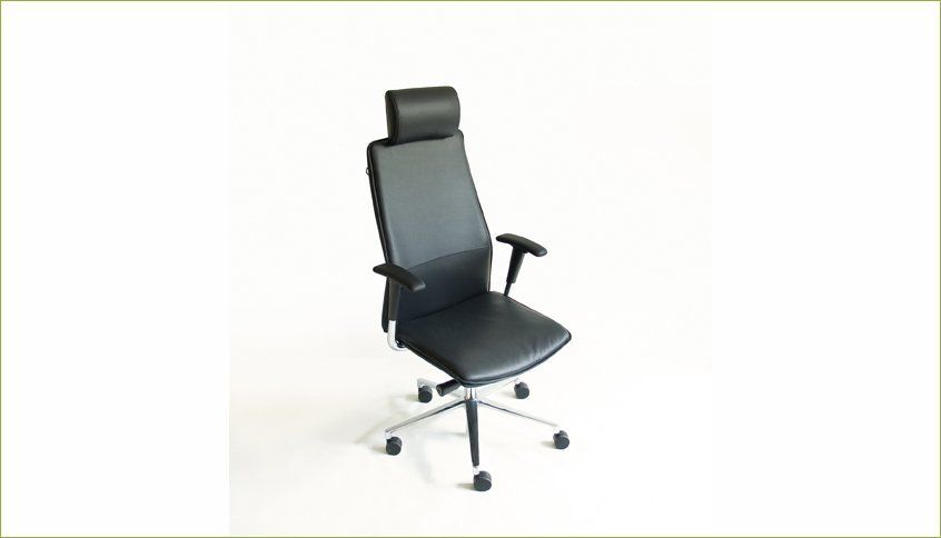 a black seat with head rest