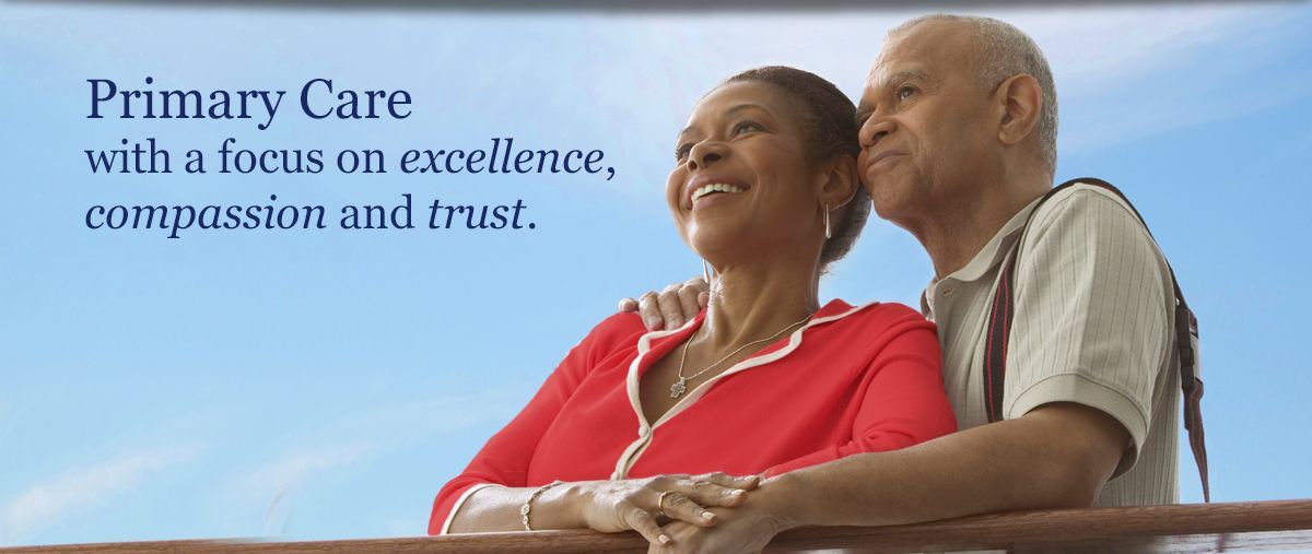 An advertisement for primary care with a focus on excellence , compassion and trust