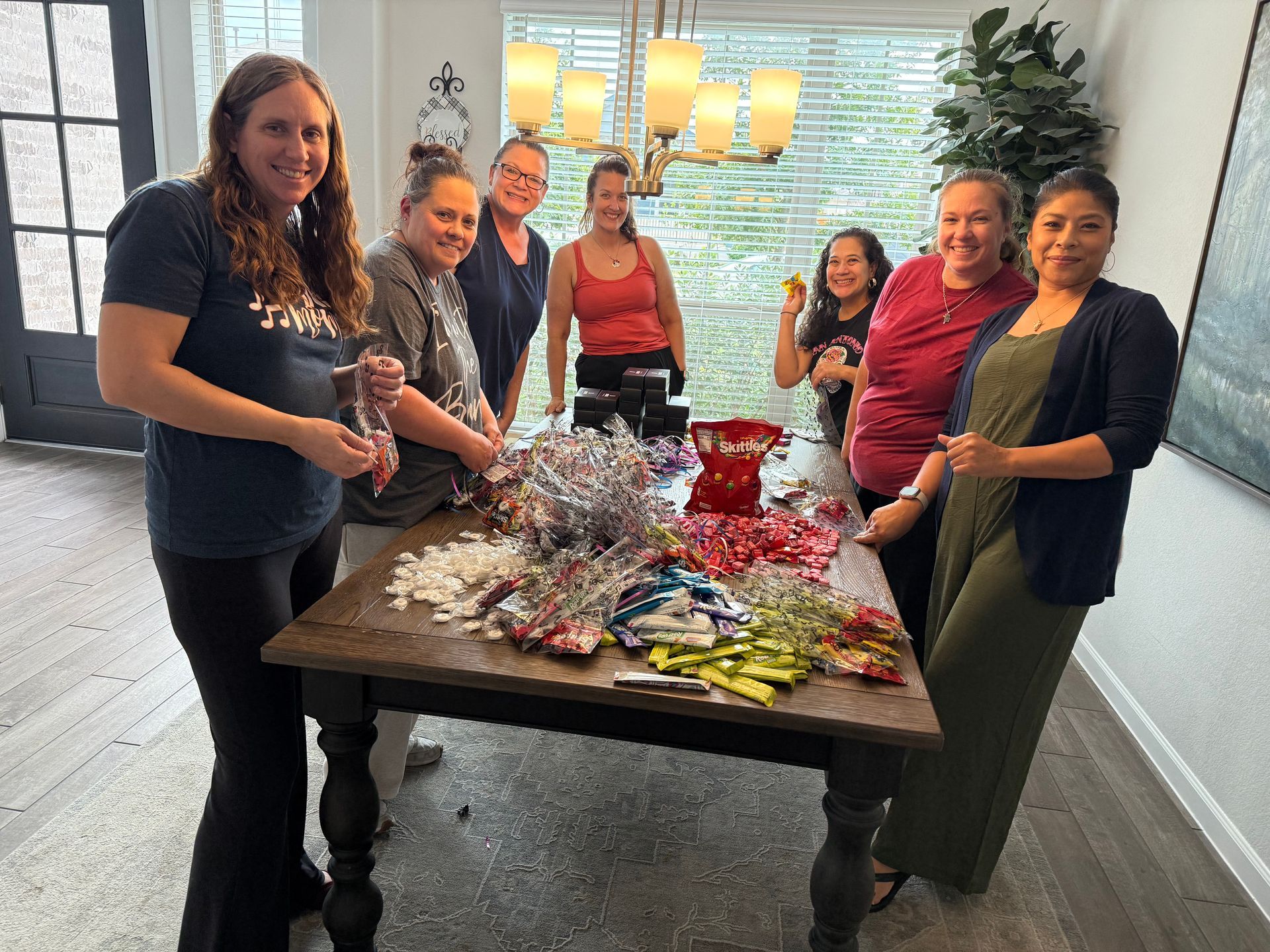 Spirit Squad packing goodie bags for State sendoff