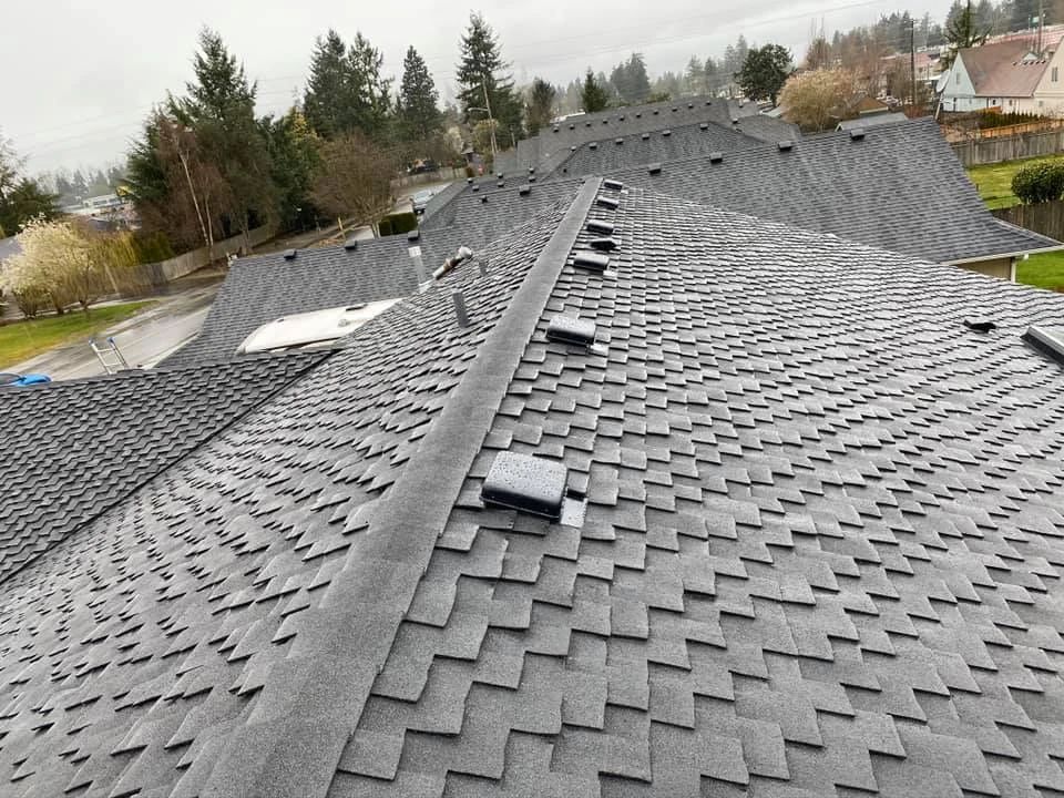 A roof with a lot of shingles on it
