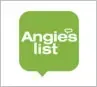 The logo for angie 's list is a green speech bubble.