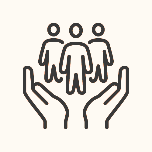 Hand cradling figures, depicting SOUND CRAWLS's commitment to safeguarding health by combating mold.