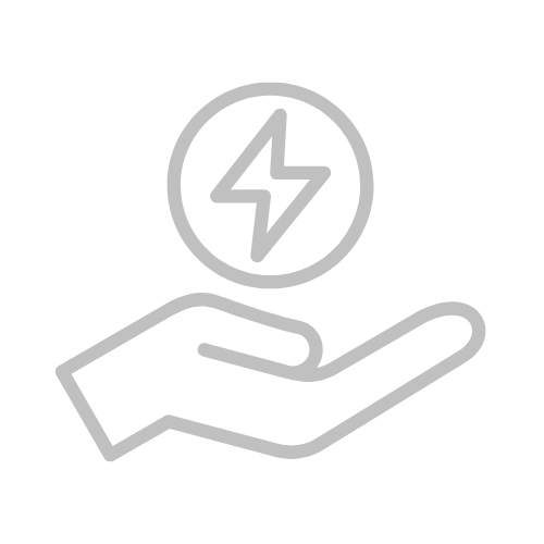 Hand holding energy symbol, illustrating SOUND CRAWLS's promise to boost home comfort and energy efficiency.