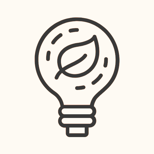 Lightbulb with leaf, highlighting SOUND CRAWLS's eco-friendly sealing for enhanced home efficiency and comfort.