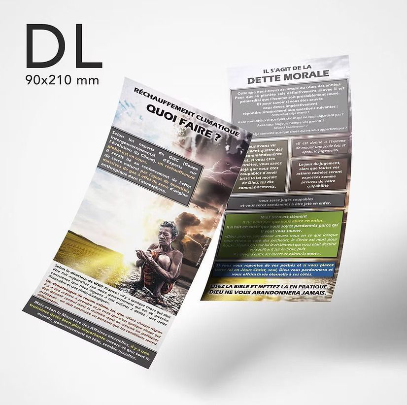 Un dépliant DL avec une photo d'un homme dessus