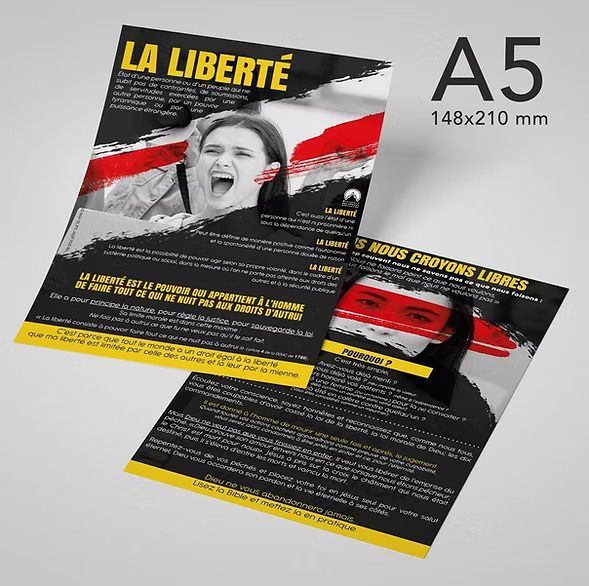 Un flyer avec une femme dessus qui dit la liberté