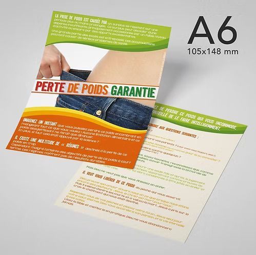 A flyer that says perte de poids garantie on it