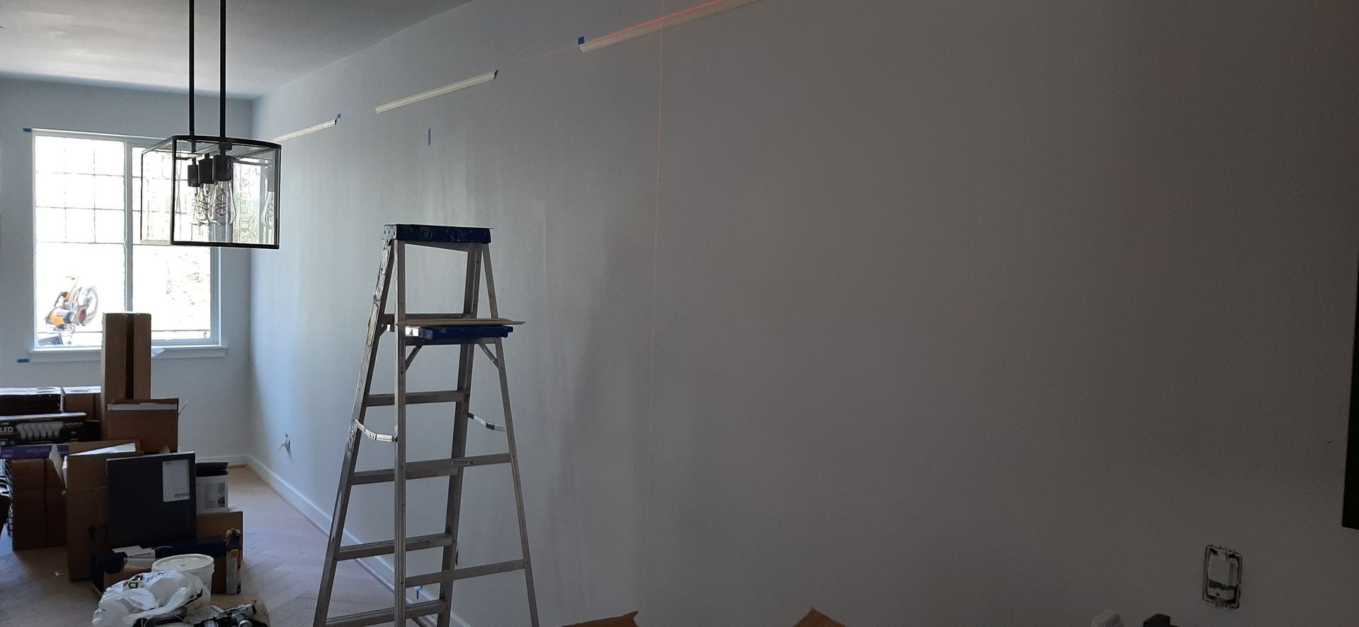 There is a ladder in the middle of the room.