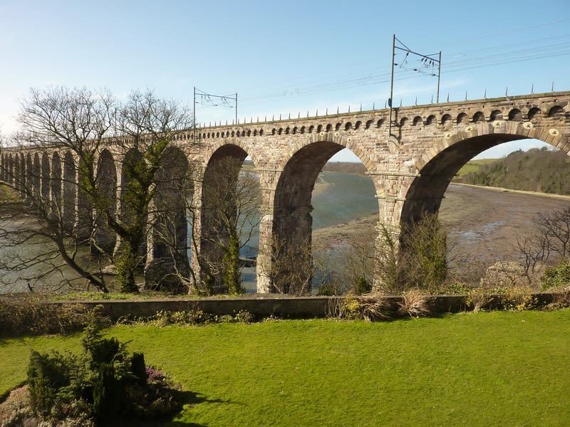 Railway bridge and river view 