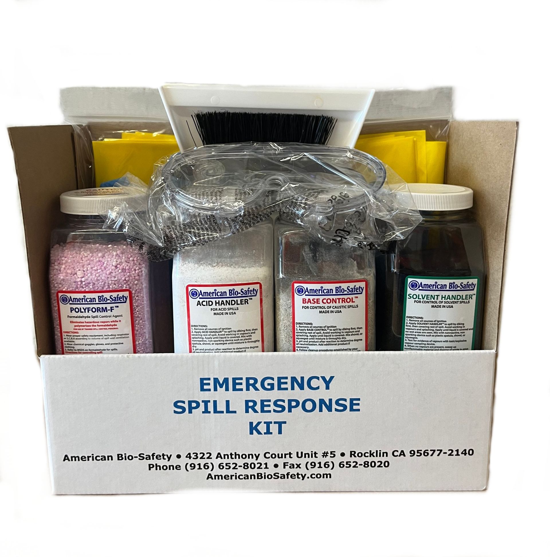 Chemical Spill Kit, Spill Response for Acids, Base, Solvents, Formalin