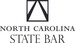 North Carolina State Bar logo: square with inverted triangle inside, text below.