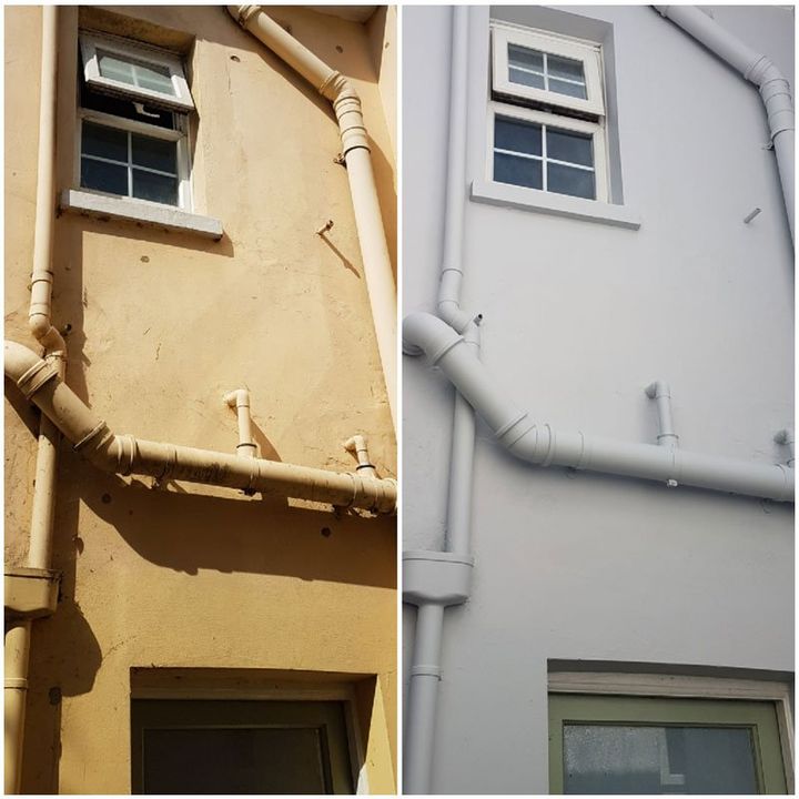before - after- exterior building painting