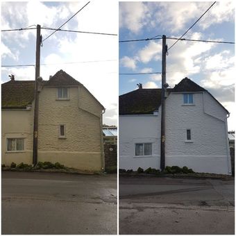 before and after - exterior building painting