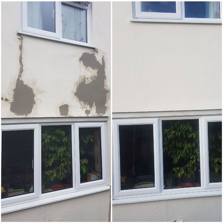 before - after- exterior wall paiting