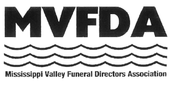 A black and white logo for Mississippi valley funeral directors association