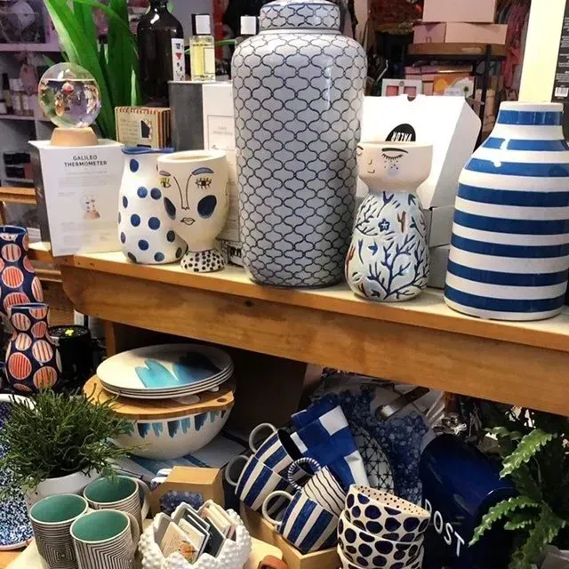 Display of Ceramic Vases, Bowls, Mugs, and Plates in a Shop — Decadence Gifts & Homewares in Springsure, QLD