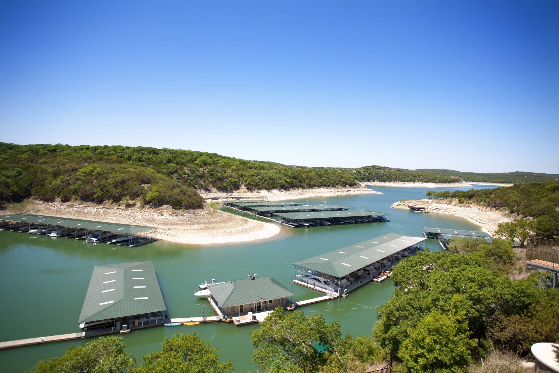 aerial view of marina