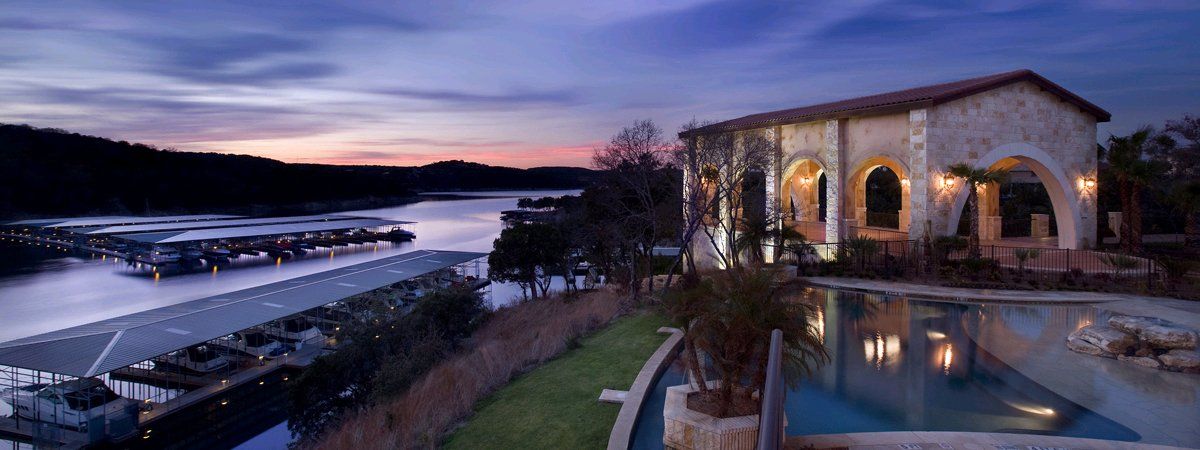 rouch hollow marina docks, club house and pool