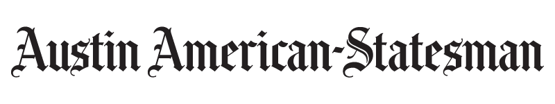 A black and white logo for austin american statesman