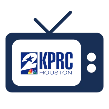 A tv with the kprc houston logo on it