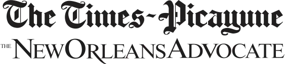 A black and white logo for the times picayune new orleans advocate