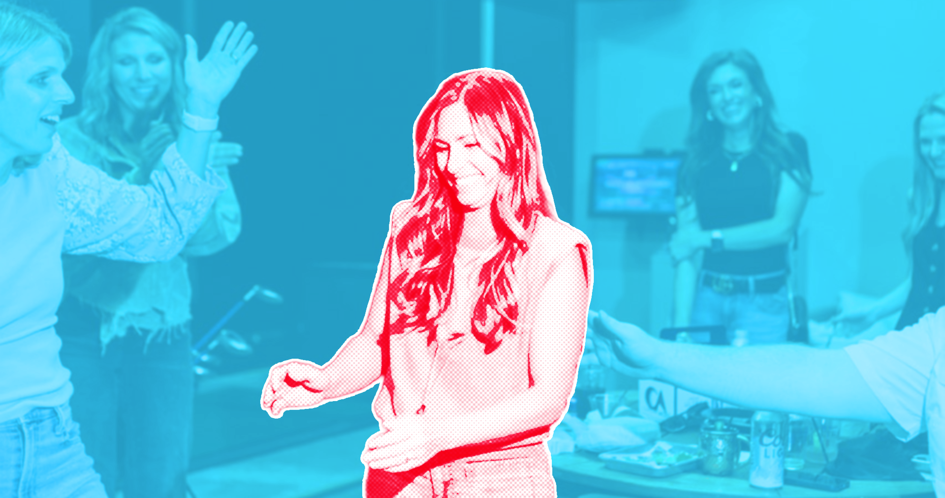 A group of women are posing for a picture on a golf course.