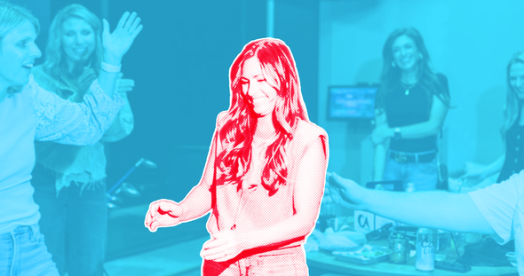 A group of women are posing for a picture on a golf course.