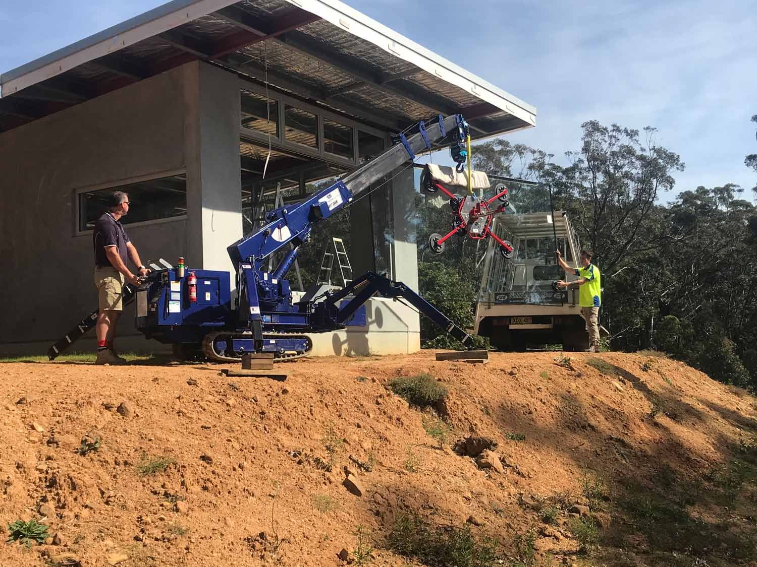A Small Crane Used for Holding Fragile Glass — South Coast Glass In South Nowra, NSW
