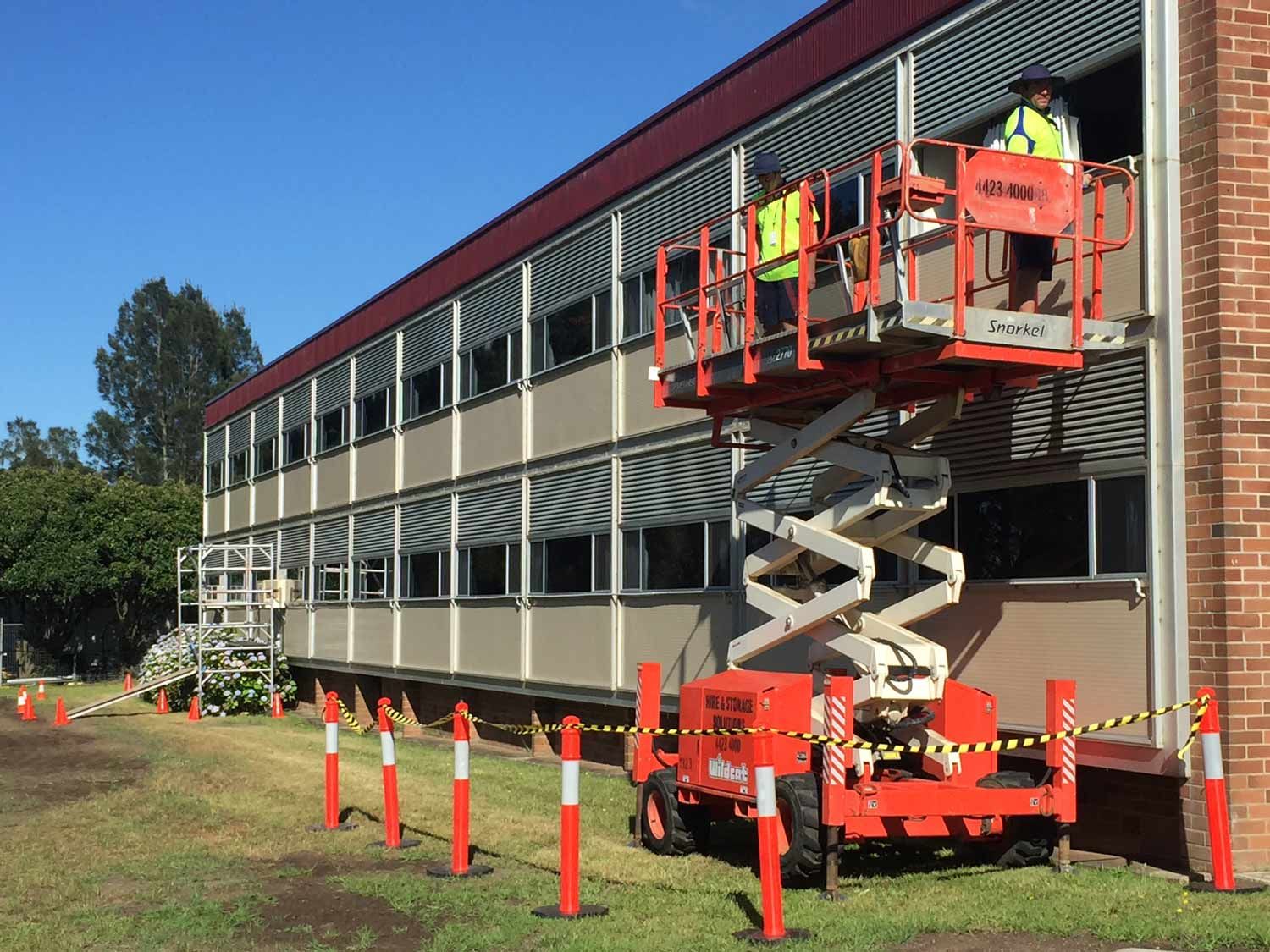 Two Workers on the Lift — South Coast Glass In South Nowra, NSW