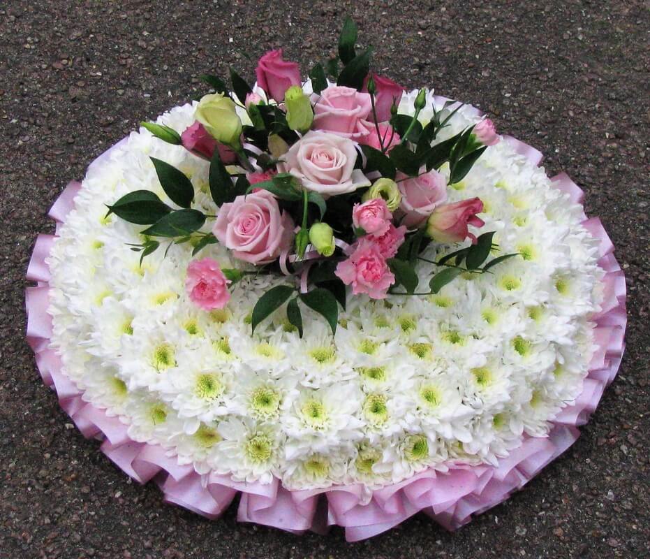 16. 12” pink and white Posy with central pink Rose buds