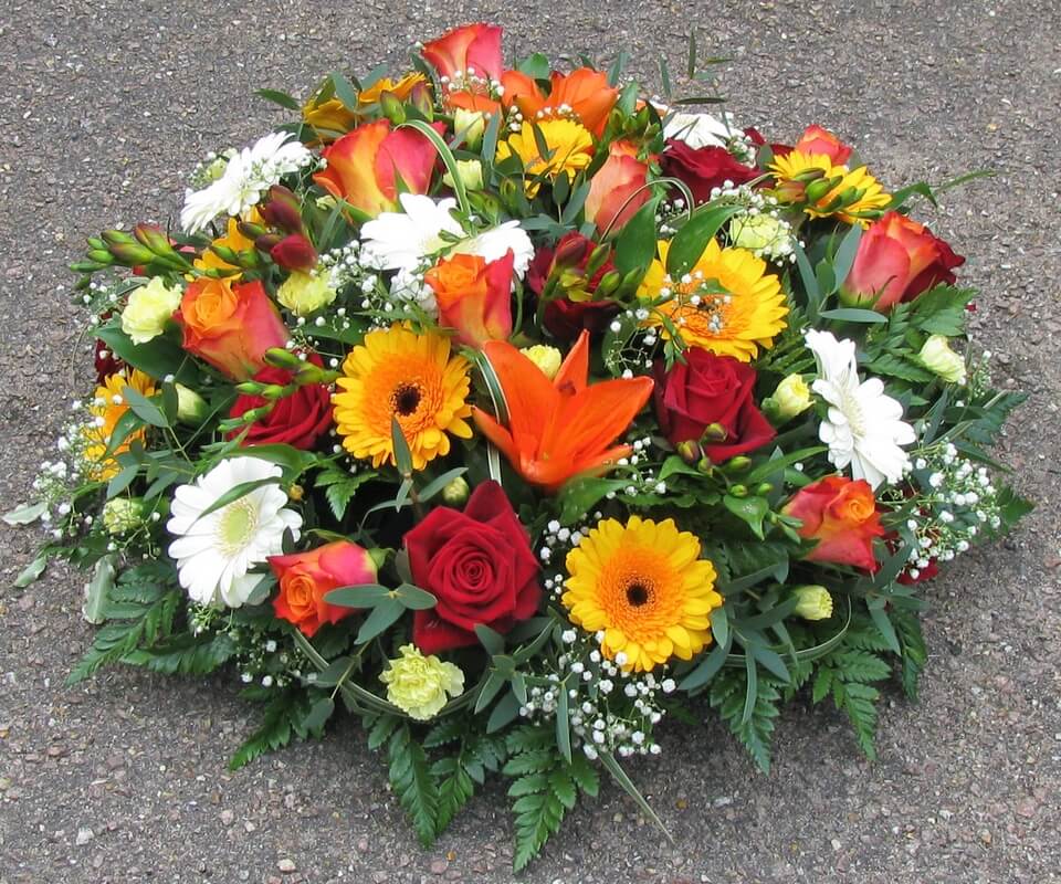 15.  12” Posy with Roses, Lilys and Germinis