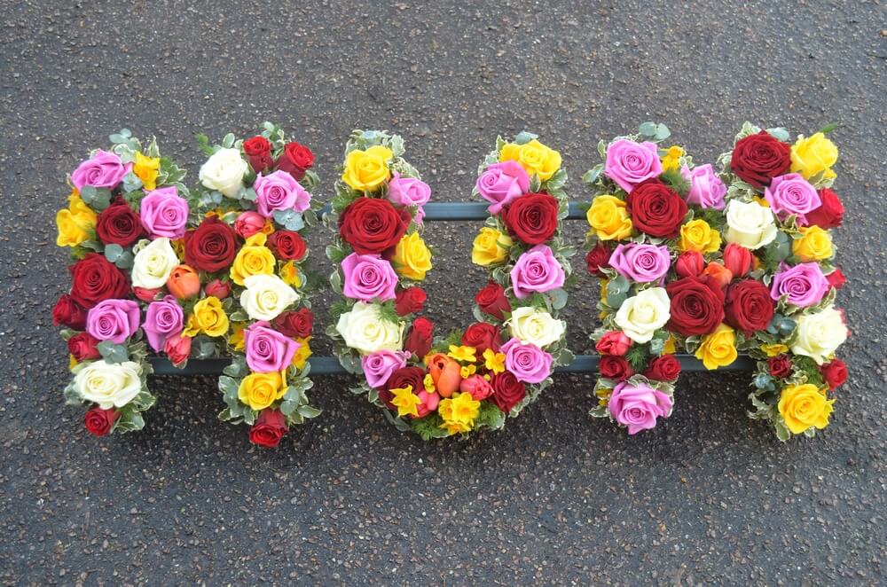 6.  MUM set with colourful Roses, Tulips and Narcissus