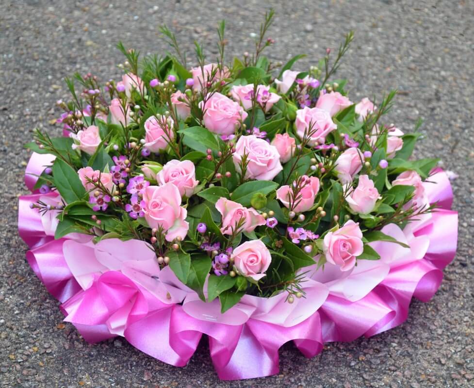 4.  12” Posy of pink Rosebuds