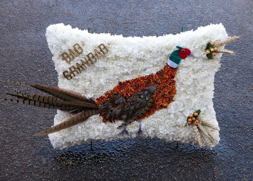 45. Pheasant tribute made on 23” pillow