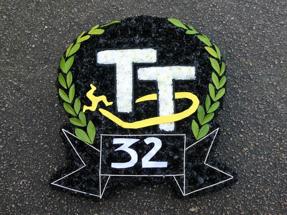 66.  Isle of Mann TT Racing logo 20” x 17”