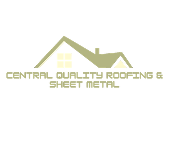 Logo for Central Quality Roofing & Sheet Metal, with a house silhouette in gray and text.