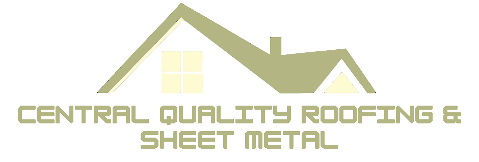 Logo for Central Quality Roofing & Sheet Metal, with a house silhouette in gray and text.