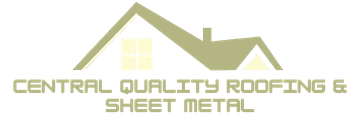 Logo for Central Quality Roofing & Sheet Metal, with a house silhouette in gray and text.
