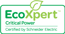 a logo for ecoxpert critical power certified by schneider electric