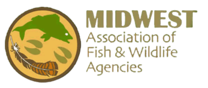 Logo for Midwest Association of Fish & Wildlife Agencies: fish, feather, footprints in a circle, text to the right.