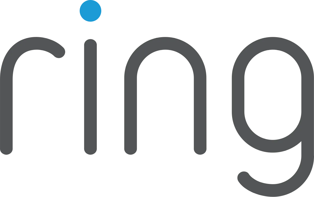 a ring logo with a blue circle in the middle