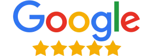 A google logo with five stars on it