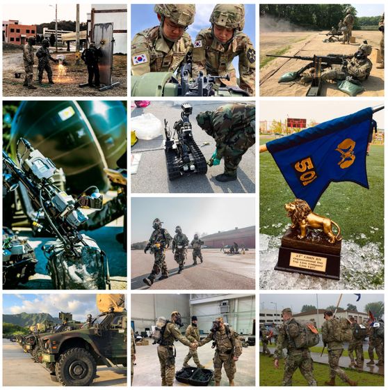 Collage of US Army Robotics Workers: An image montage showcasing various individuals working in the robotics military field.